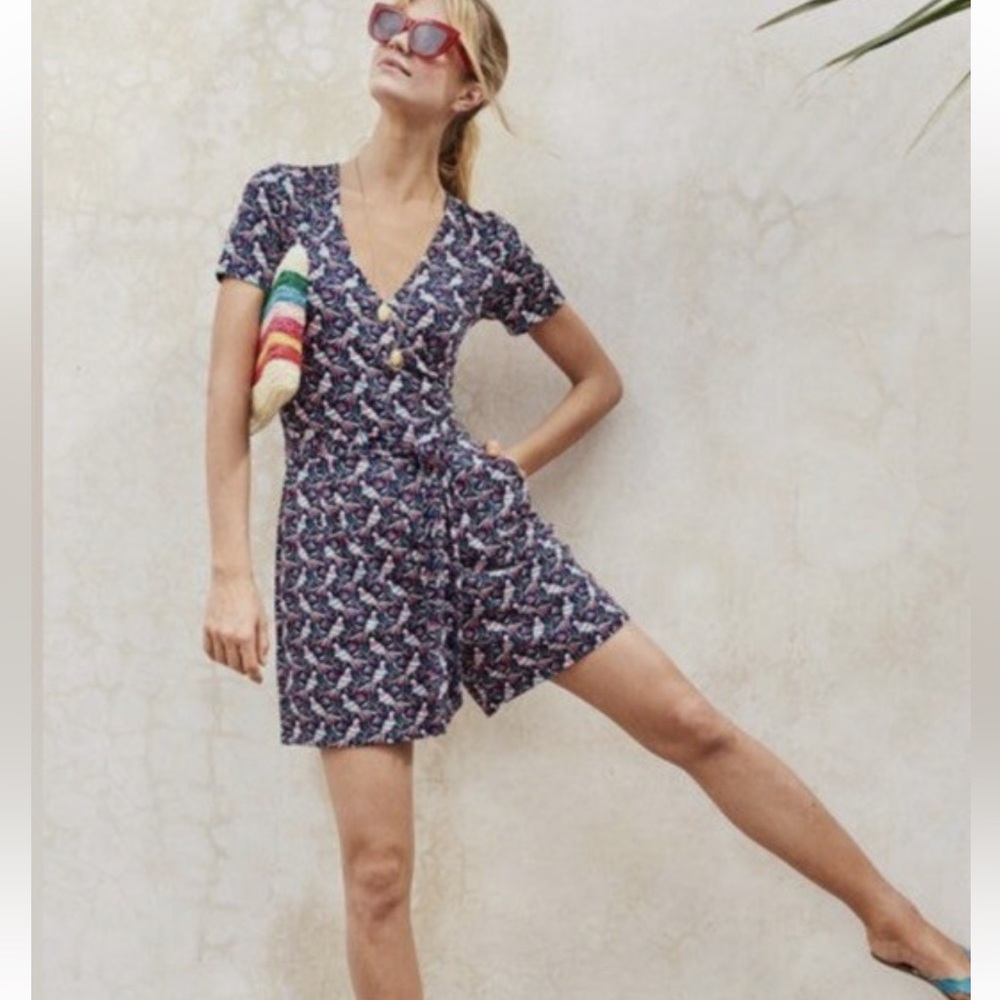 Boden Women’s Caroline Jersey Playsuit Romper Sz 12Tall